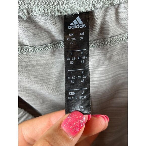 Adidas Pacer 3-Stripes Woven Heather Gray Athletic Running Shorts XL Lightweight - Picture 8 of 11